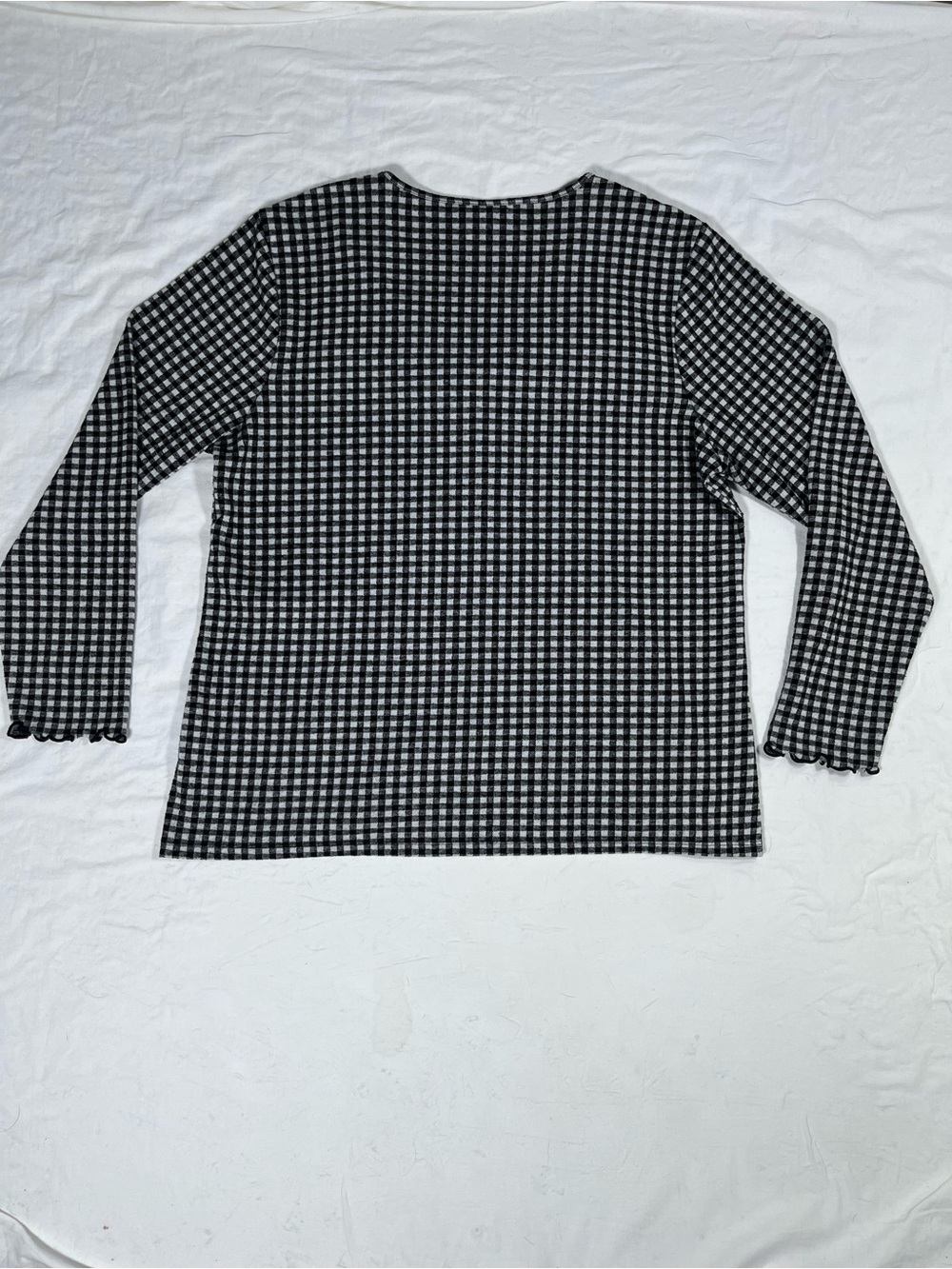 Old Navy Black & White Gingham V-Neck Women’s Top Twist Knot Extra Large - Picture 11 of 14